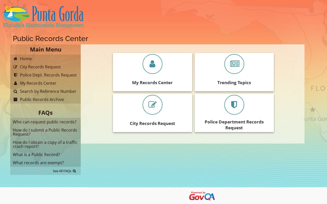 Punta Gorda Police Department online public records request portal